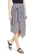 Women's Soprano Gingham Tie Waist Skirt - Black