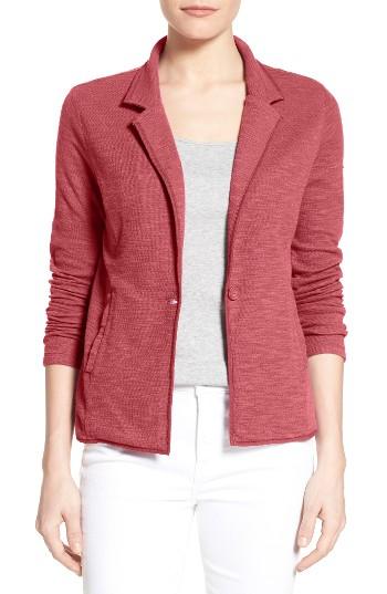 Women's Caslon One-button Knit Blazer - Red