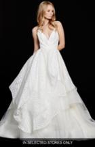Women's Hayley Paige Bahati Beaded Bodice Draped Organza & Tulle Ballgown, Size - White