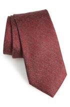 Men's Calibrate Fayette Solid Silk Blend Tie, Size - Red