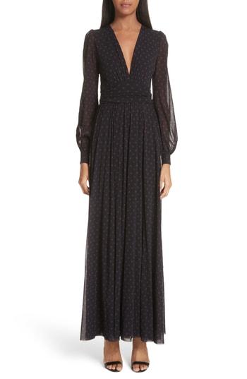 Women's Fuzzi Polka Dot Tulle Dress - Burgundy