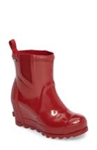 Women's Sorel Joan Glossy Wedge Rain Boot M - Red