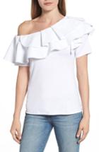 Women's Vince Camuto One-shoulder Ruffle Top - White