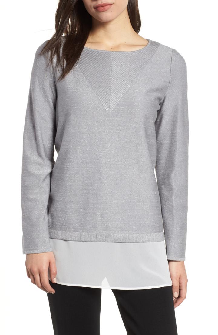 Women's Ming Wang Long Sleeve Tunic Top