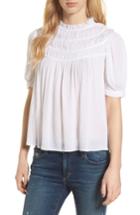 Women's Hinge Ruched Puff Sleeve Top, Size - White