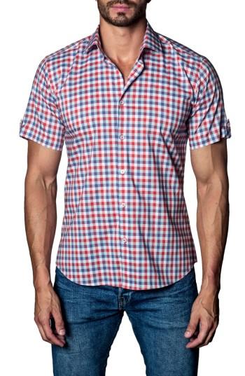 Men's Jared Lang Check Sport Shirt, Size - White