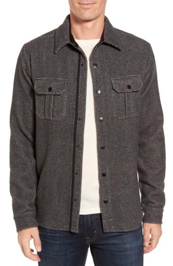 Men's Smartwool Anchor Line Herringbone Wool Blend Shirt Jacket - Grey