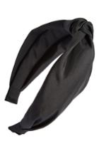 Cara Knotted Taffeta Headband, Size - Black