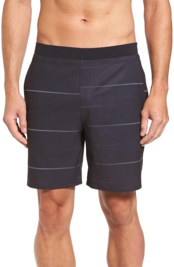 Men's Hurley Alpha Trainer Stripe Shorts - Black