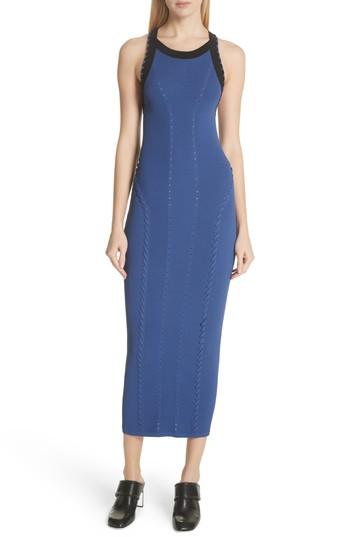 Women's Rag & Bone Brandy Whipstitch Detail Midi Dress - Blue