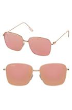 Women's Perverse Emily Mirrored Square Sunglasses - Orange/ Gold