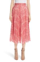 Women's Burberry Wilton Pleated Lace Skirt Us / 38 It - Coral