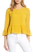Women's Cupcakes And Cashmere Katlyn Peplum Top, Size - Yellow