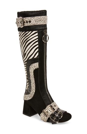 Women's Jeffrey Campbell Peggy Genuine Calf Hair Boot .5 M - Black