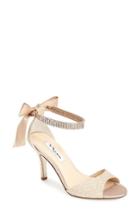 Women's Nina 'vinnie' Crystal Embellished Ankle Strap Sandal M - Metallic