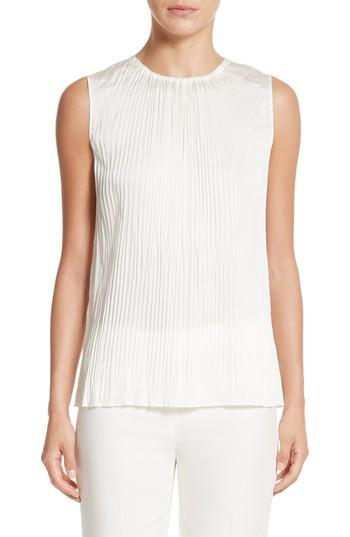 Women's Lafayette 148 New York Janetta Posh Twill Blouse, Size - White