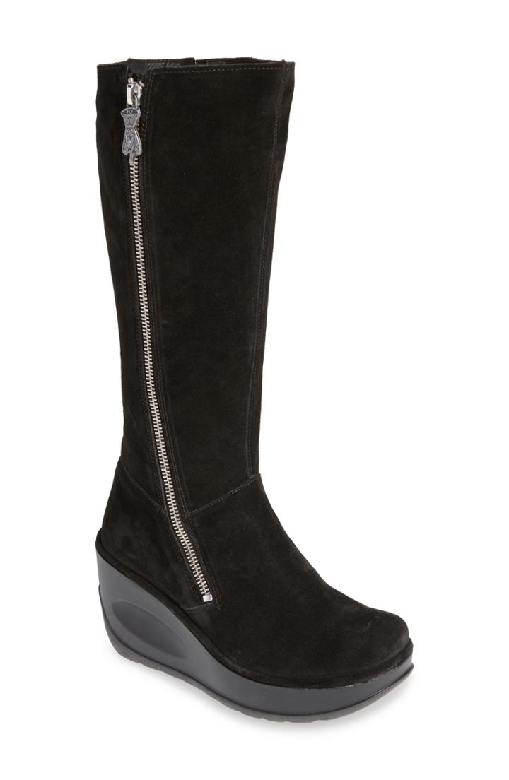Women's Fly London Jate Wedge Boot -8.5us / 39eu - Black