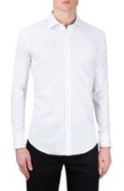 Men's Bugatchi Classic Fit Checkerboard Sport Shirt, Size - White