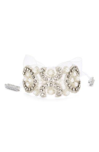 Women's Nina Crystal & Faux Pearl Tie Bracelet