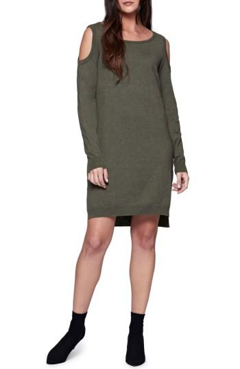 Women's Sanctuary Amy Cold Shoulder Sweater Dress - Green