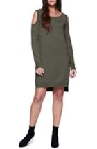 Women's Sanctuary Amy Cold Shoulder Sweater Dress - Green