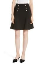 Women's Kate Spade New York Pearly Button Crepe Skirt - Black
