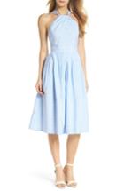 Women's Gal Meets Glam Collection Claire Stripe Halter Dress - Blue