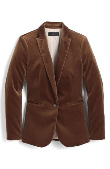 Women's J.crew Parke Velvet Blazer - Brown