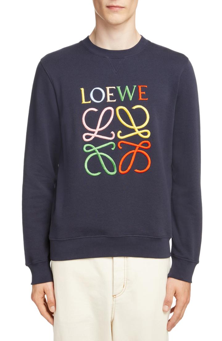 Men's Loewe Anagram Sweatshirt - Blue