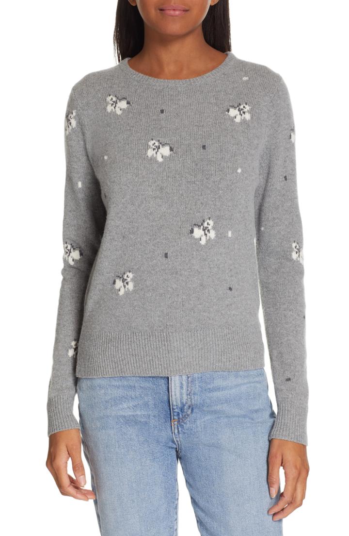 Women's La Vie Rebecca Taylor Butterfly Wool Blend Sweater - Grey