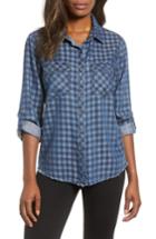 Women's Billy T Lace Back Plaid Shirt - Red