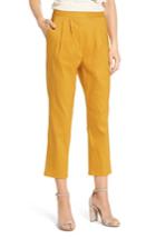 Women's Leith Pleat Front Crop Pants, Size - Yellow