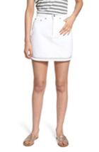 Women's The Fifth Label Social Fray Hem Denim Miniskirt, Size - White