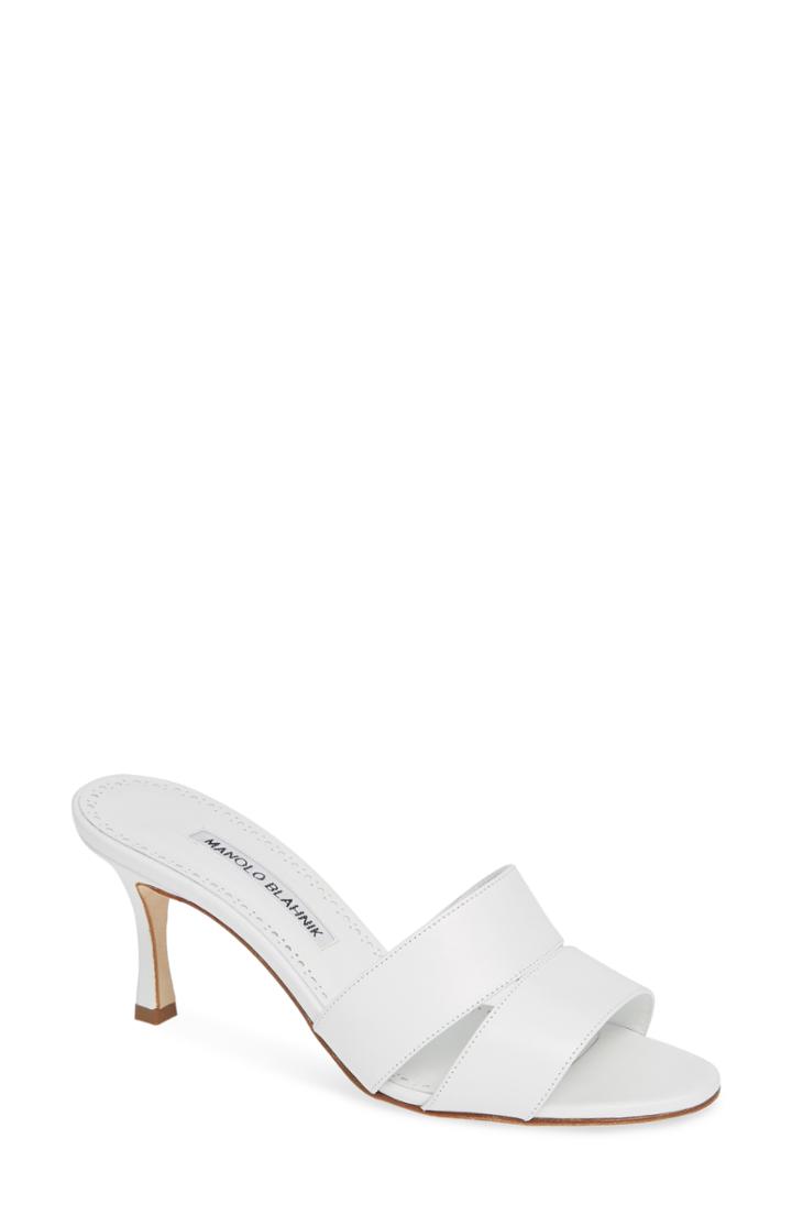 Women's Manolo Blahnik Iacopo Double Band Sandal Us / 35eu - White