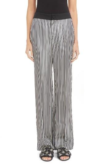 Women's Lanvin Bachette Stripe Wide Leg Pants