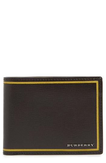 Men's Burberry Laser Leather Wallet - Brown
