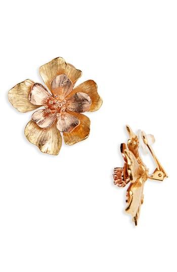 Women's Oscar De La Renta Bold Flower Clip Earrings