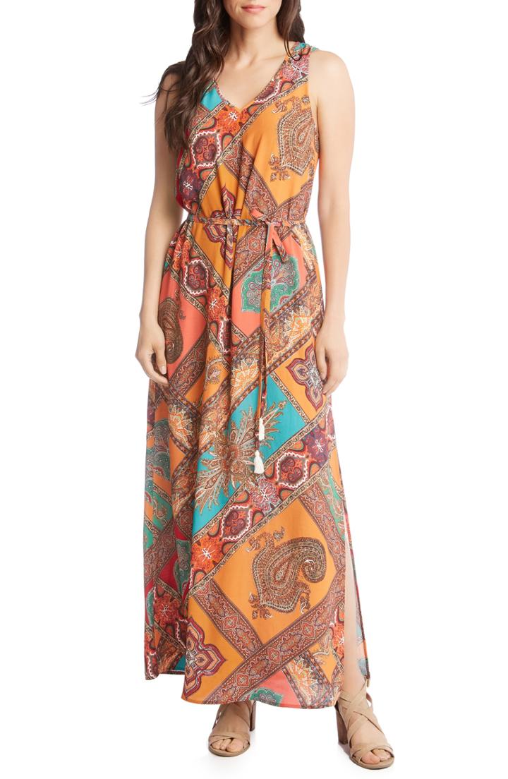 Women's Karen Kane Print Maxi Dress - Orange
