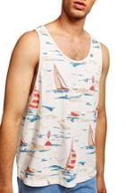 Men's Topman Ecru Mast Boxy Tank Top - Beige