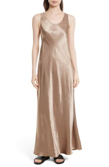 Women's Vince Bias Satin Maxi Dress - Brown