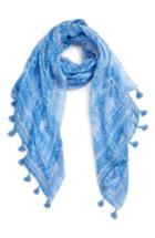 Women's Caslon Starflower Tassel Scarf, Size - Blue