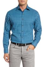 Men's Peter Millar Vedder Gingham Regular Fit Performance Sport Shirt - Blue
