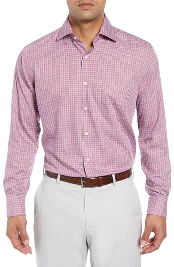 Men's Peter Millar Province Regular Fit Check Sport Shirt - Pink