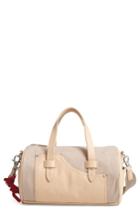 Ed Ellen Degeneres Mini Carml Leather & Canvas Barrel Bag - Grey