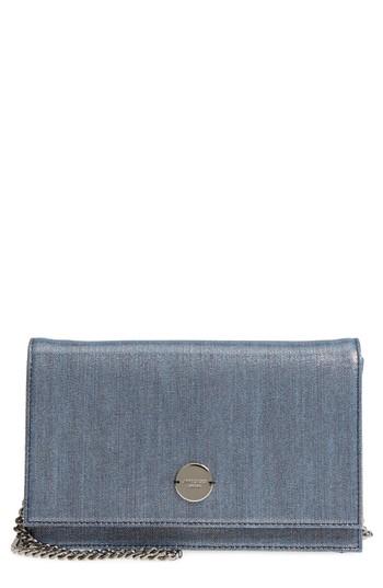 Women's Jimmy Choo Florence Metallic Denim Glitter Clutch - Blue