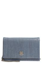 Women's Jimmy Choo Florence Metallic Denim Glitter Clutch - Blue