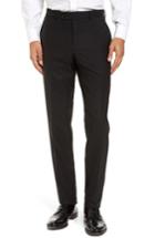 Men's Ted Baker London Jerome Flat Front Solid Wool Trousers R - Black