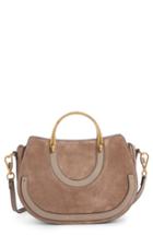 Chloe Medium Pixie Top Handle Leather Satchel - Grey