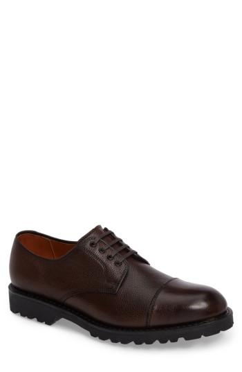 Men's Allen Edmonds Tate Cap Toe Derby D - Brown