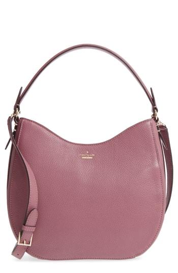 Kate Spade New York Oakwood Street - Lora Pebbled Leather Hobo - Purple
